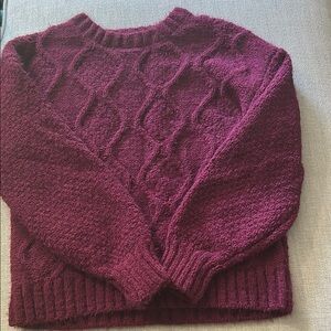Pink Rose Women's Sweater - Deep Burgundy